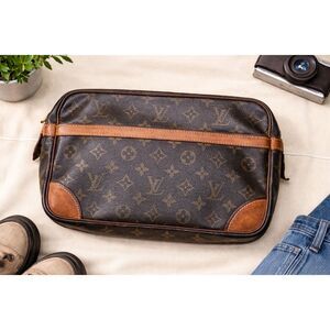 Louis Vuitton Toiletry Monogram Zip Bag Vintage 1989 Authentic Trousse Toilette